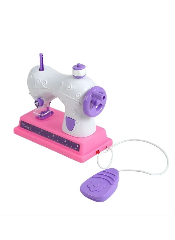 بريميم لعبة ماكينة خياطة للأطفال مع ملحقاتها - مجموعة لعب خياطة تظاهرية للبنات، لعبة تعليمية إبداعية للعب الأدوار - Image 4